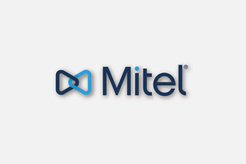 Mitel-logo Mitel Phone System Logo on grey background